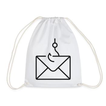 Fischerei-E-Mail-Phishing-Hotline-Symbol - Turnbeutel - Weiß - Vorne