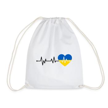Heartbeat Ukraine - Turnbeutel - Weiß - Vorne