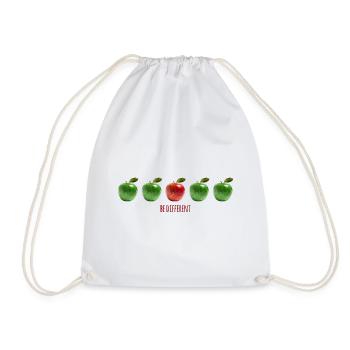 Apples - be different! - Drawstring Bag - white - Front