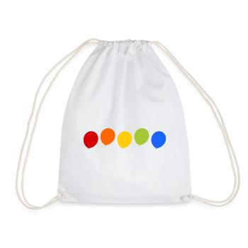 Luftballon bunt - Turnbeutel - Weiß - Vorne