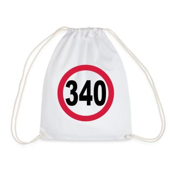 speed limit 340_v1 - Drawstring Bag - white - Front