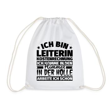 Leiterin Kostenrechnung Geschenk lustig Himmel Höl - Turnbeutel - Weiß - Vorne