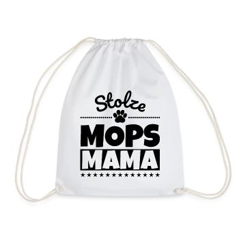 Stolze Mops Mama - Turnbeutel - Weiß - Vorne