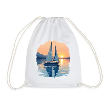 Sailboat on Lake Constance - Drawstring Bag - white - Front