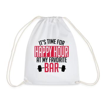 it's time for happy hour at my favorite bar A 2c - Turnbeutel - Weiß - Vorne