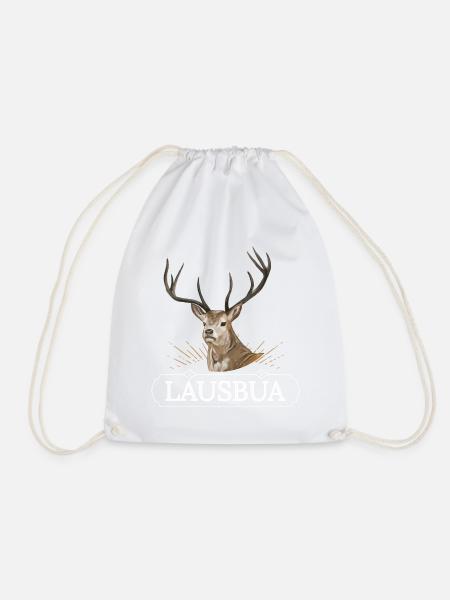 Lausbua Hirsch Lederhosen - Turnbeutel - Weiß