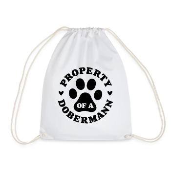 Property of a Dobermann - Drawstring Bag - white - Front