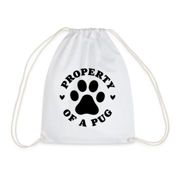 Property of a Pug - Drawstring Bag - white - Front