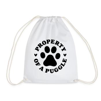 Property of a Puggle - Drawstring Bag - white - Front