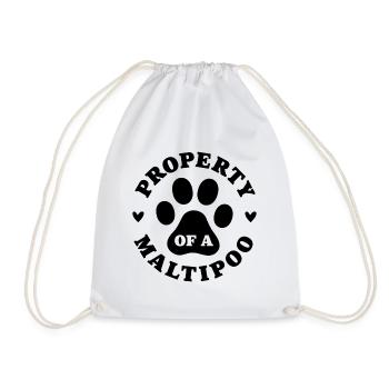 Eigentum eines Maltipoo - Turnbeutel - Weiß - Vorne