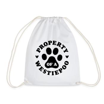 Property of a Westiepoo - Drawstring Bag - white - Front