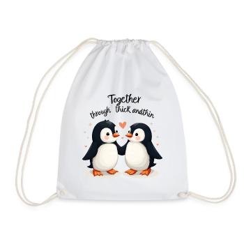 Pinguinliebe – Süßes T-Shirt für Tier- und Liebesf - Turnbeutel - Weiß - Vorne