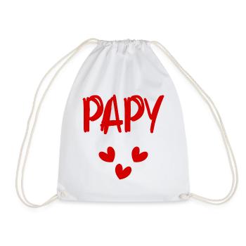 DAD. FATHER's DAY. HAPPY BIRTHDAY DAD. HAPPY BIRTHDAY - Drawstring Bag - white - Front