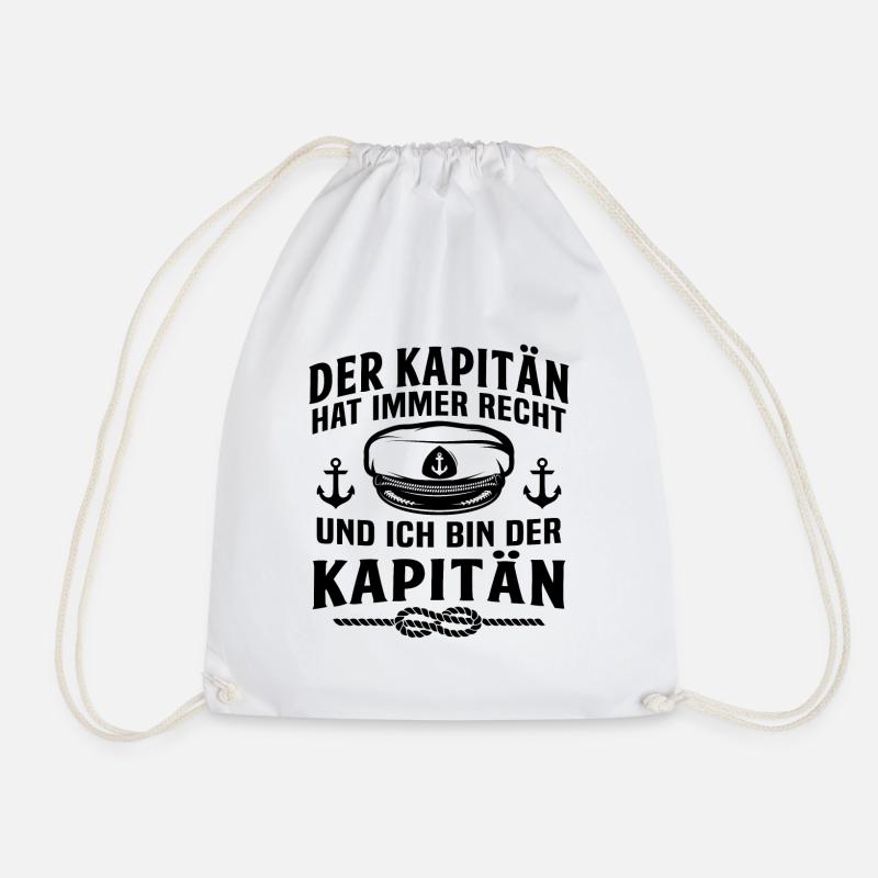 ich bin der kapitän - Turnbeutel - Weiß