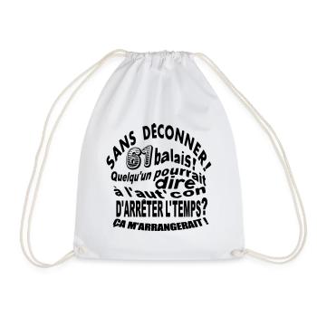 61 ans / anniversaire 61 ans / vintage - Sac de sport léger - blanc - Devant