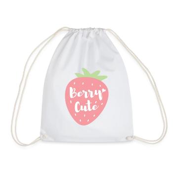 Strawberry Berry Cute Pun Illustration - Turnbeutel - Weiß - Vorne