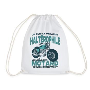 Le meilleur motard et le meilleur haltèrophile - Sac de sport léger - blanc - Devant