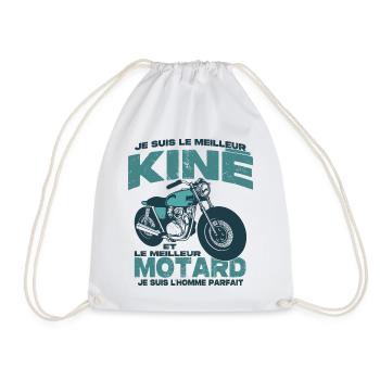 Le meilleur motard et le meilleur kiné - Sac de sport léger - blanc - Devant