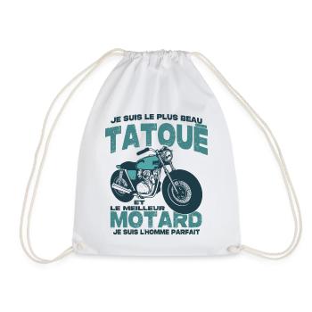 Le meilleur motard et le le plus beau tatoué - Sac de sport léger - blanc - Devant