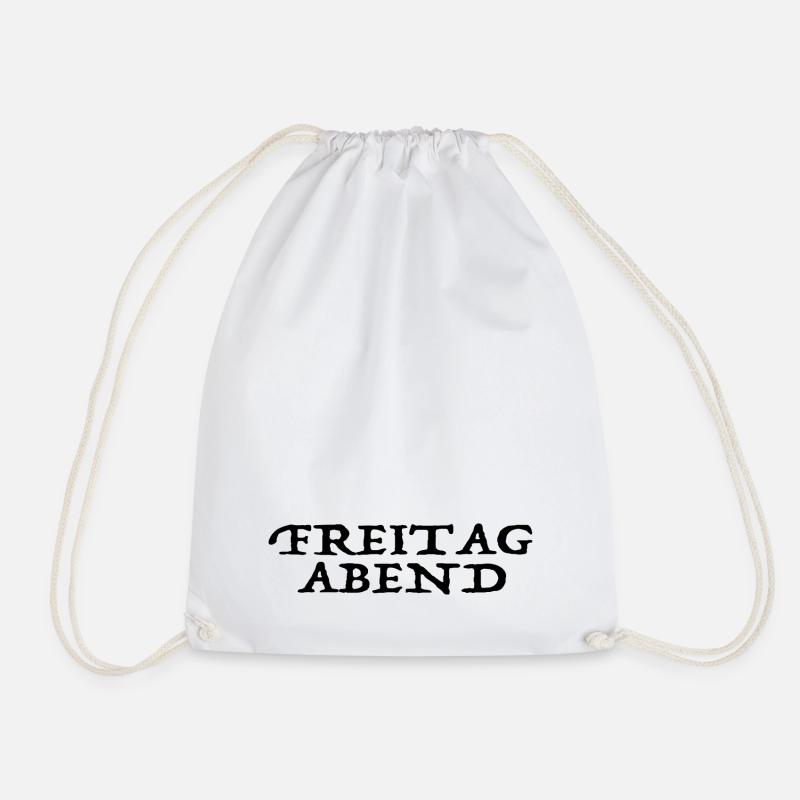 Freitag-Abend Schwarz - Turnbeutel - Weiß