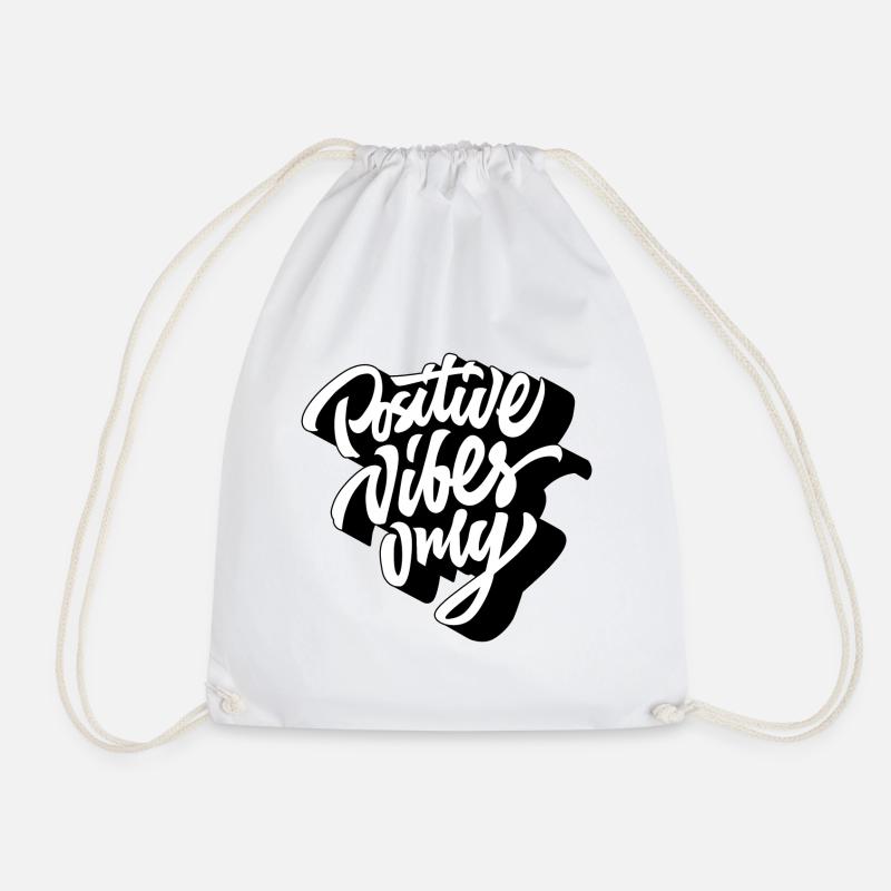 Vibes Graphic Positive Vibes Only - Drawstring Bag - white