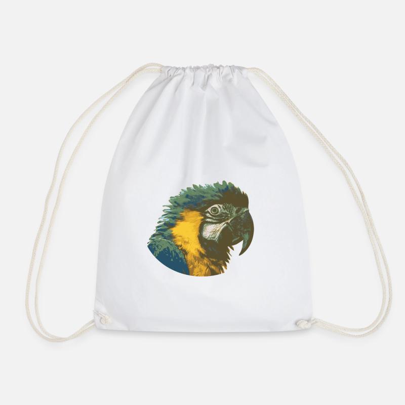 Colorful parrot - Drawstring Bag - white