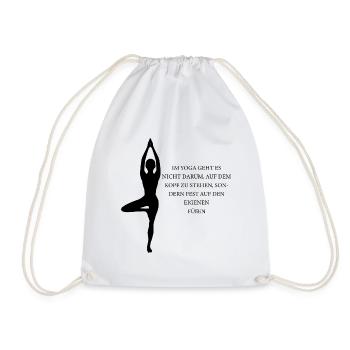 Yoga Silhouette mit Spruch Meditation meditieren - Turnbeutel - Weiß - Vorne