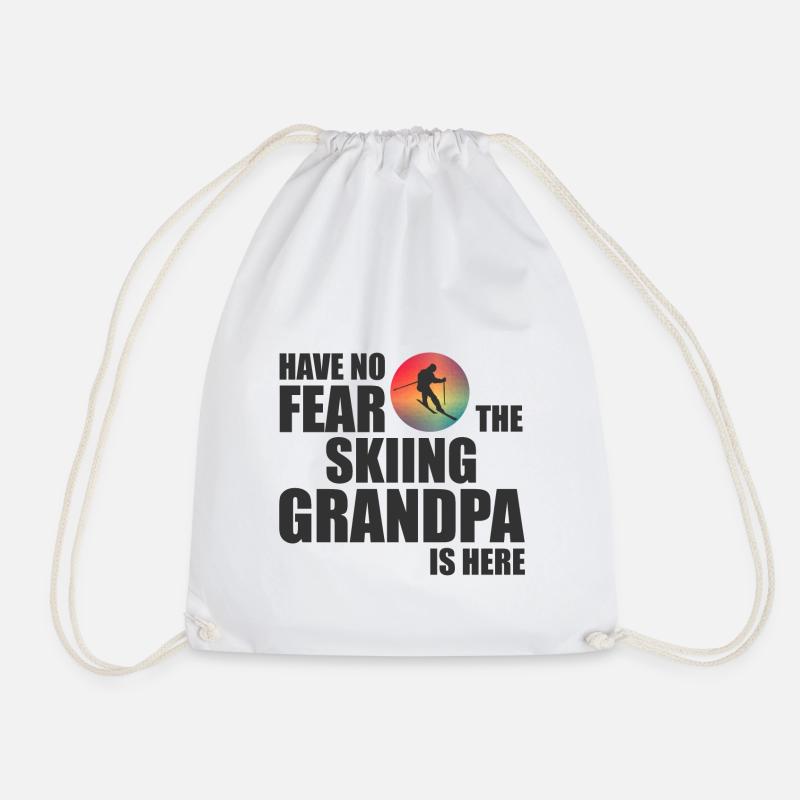 The Ski Grandpa - Drawstring Bag - white
