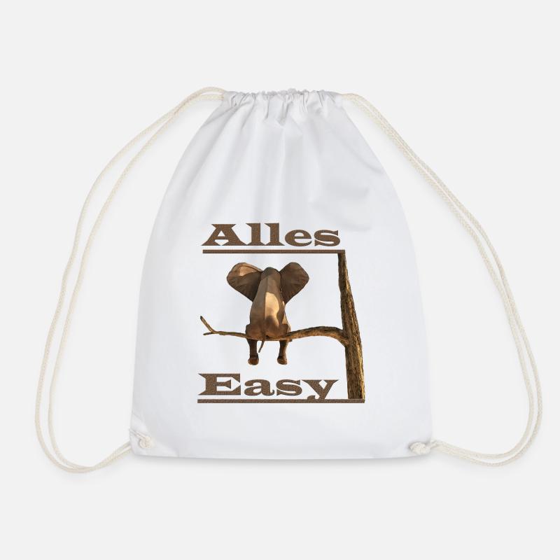 everything is easy - Drawstring Bag - white