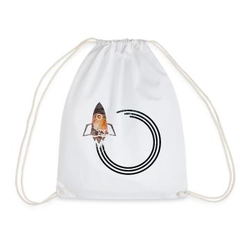 rocket - Drawstring Bag - white - Front