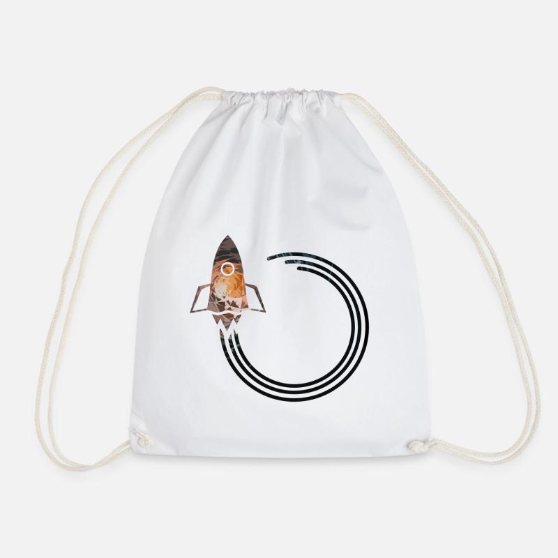 rocket - Drawstring Bag - white