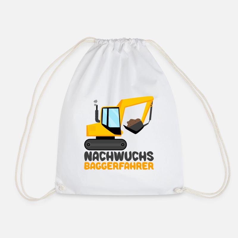 Bagger Motiv für Kinder - Nachwuchs Baggerfahrer - Turnbeutel - Weiß