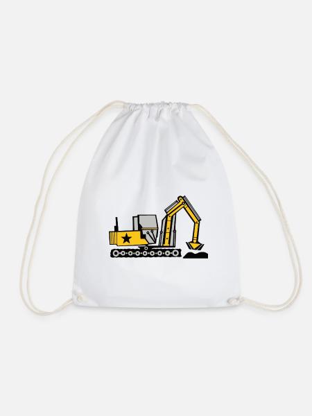 Excavateur de construction dragage construction - Sac de sport léger - blanc