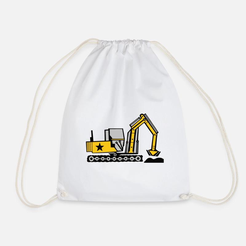 Excavateur de construction dragage construction - Sac de sport léger - blanc