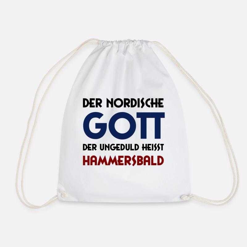 God of Impatience - Hammersbald - Drawstring Bag - white