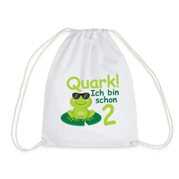 Geburtstagsshirt 2 jahr Frosch Baby mädchen Junge - Turnbeutel - Weiß - Vorne