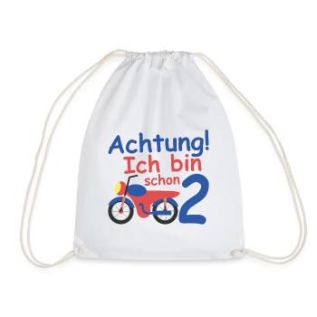 Geburtstagsshirt 2 jahr Motorrad baby Junge - Turnbeutel - Weiß - Vorne