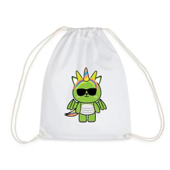 Kleiner Drache Motiv Baby Mädchen Süßer Grün cool - Turnbeutel - Weiß - Vorne