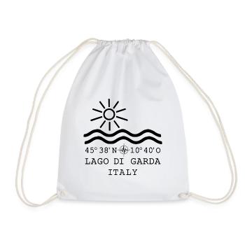 Lac de Garde Lago di Garda Italie coordonnées - Sac de sport léger - blanc - Devant