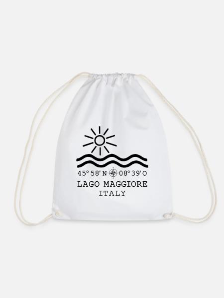 Lago Maggiore See Langensee Italien Koordinaten - Turnbeutel - Weiß