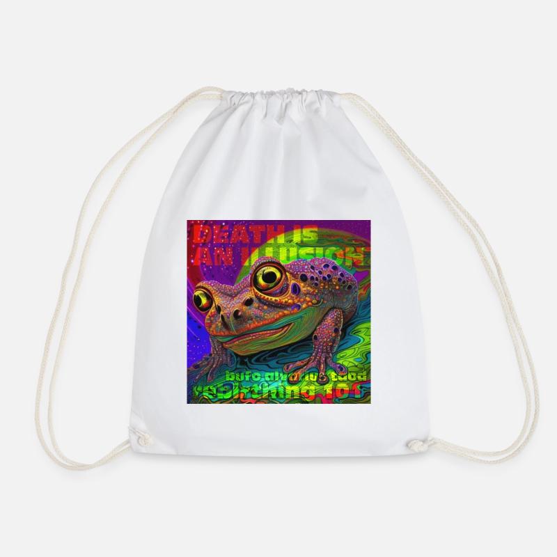 bufo •01 - Drawstring Bag - white