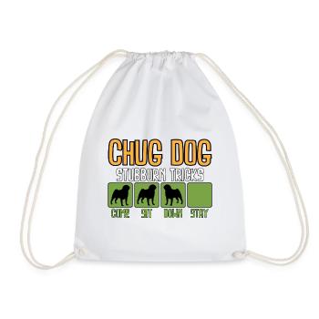 Chug Dog Astuces têtues Drôle de dictons - Sac de sport léger - blanc - Devant