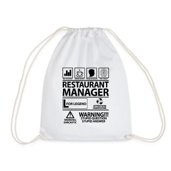 Hotel and Restaurant Manager Dad Lustig Quote - Drawstring Bag - white - Front