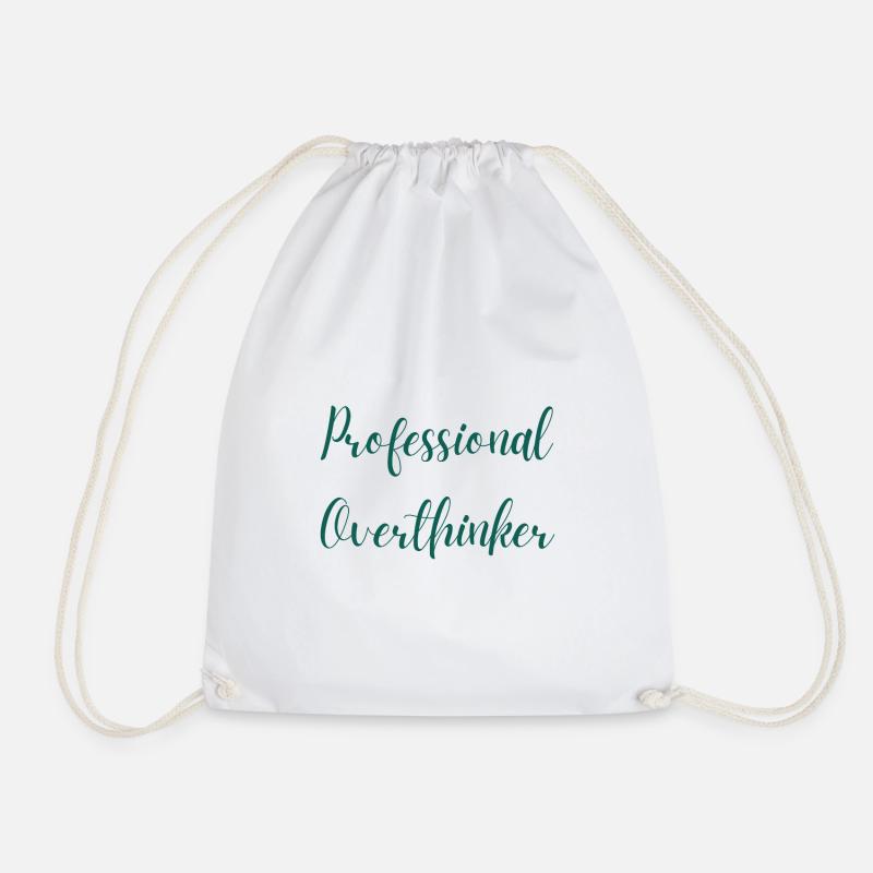 Professional Overthinker - Drawstring Bag - white