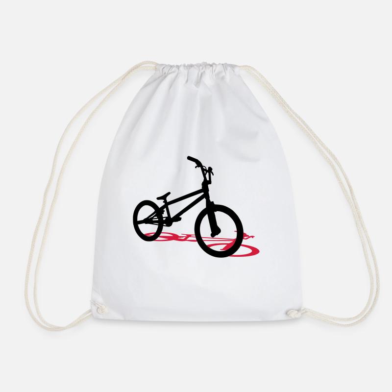 bmx bicycle - Drawstring Bag - white