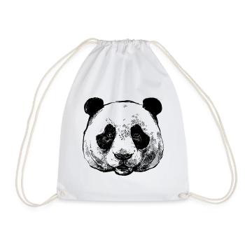 Panda Funny Animals - Drawstring Bag - white - Front