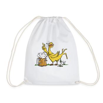 Drunk Bird - Drawstring Bag - white - Front