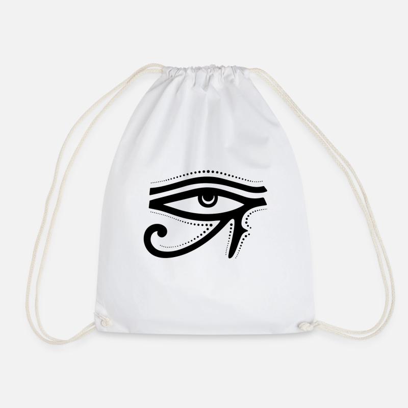 Left eye of Horus - Drawstring Bag - white