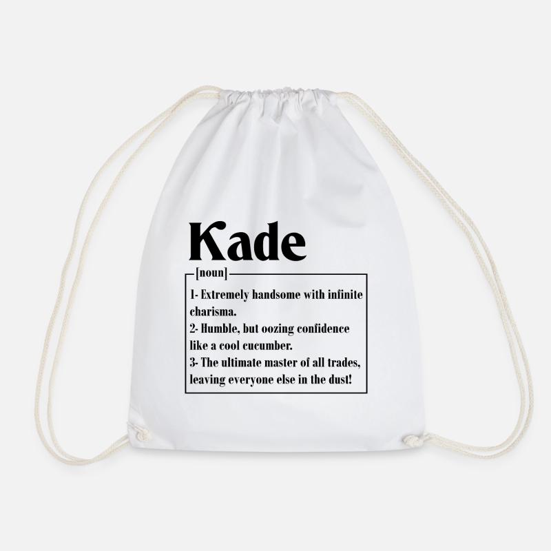 Name Kade Meaning Definition Boy Personalized - Drawstring Bag - white