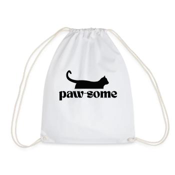 Paw-Some ! T-shirt pour tous les fans de chats - Sac de sport léger - blanc - Devant